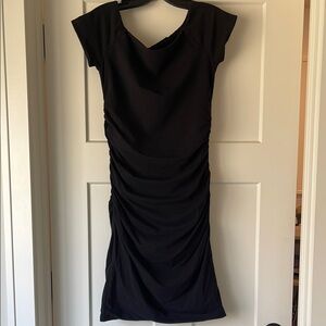 BODEN Ruched Bodicon Dress LBD NWOT